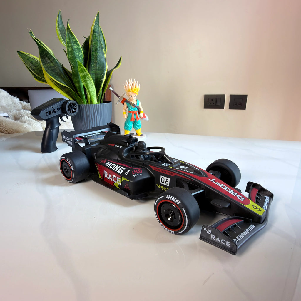 Formula F1 RC Racing Drift Car for Kids & Adult | Hobby grade Remote (100+ ft Range) | Mist Smoke Effect | LED Lights | Rechargeable Battery | Multi-Direction Control |