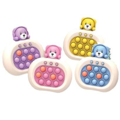 Fast Push Game for Kids, Pop Bubble Speed Challenge, Cute Bear Shape Handheld Game, Early Learning Sensory