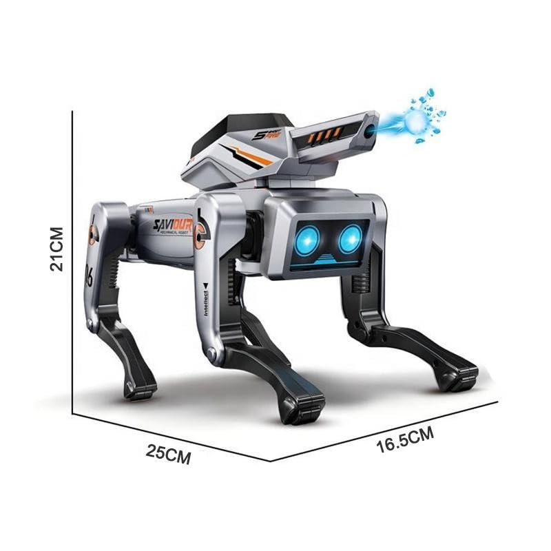 RC Robot Dog Toy for Kids | Remote Control Walking Robotic Puppy with LED Eyes, Water Spray Mist, Stunt Action, Rechargeable Battery & Smart Wireless Controller