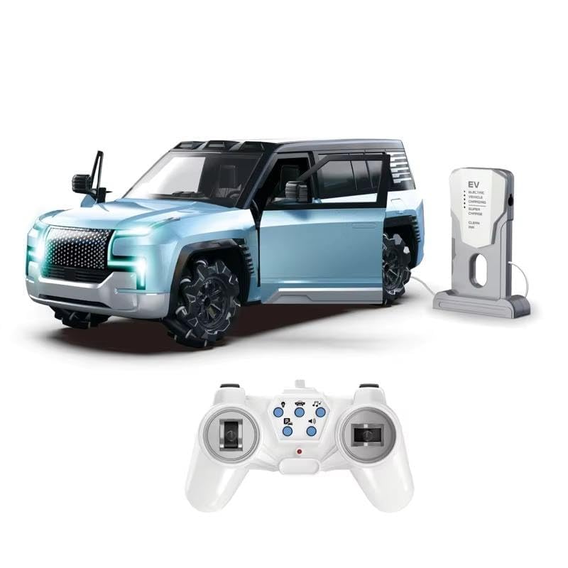 1:12 Scale Rechargeable Moka U8 Remote Control Drift Car with EV Power Charge Station | Auto Park, Light & Music for Kids/Children Ages 3+, Multicolor