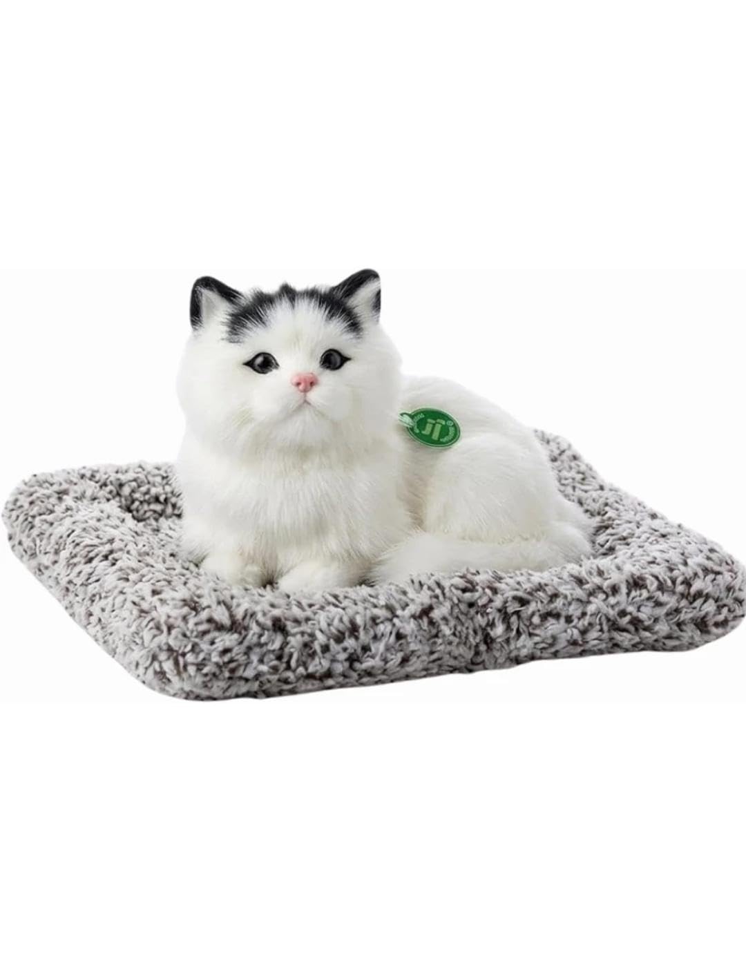 Interactive Plush Cat Toy with Sound & Touch Sensor, Realistic Meowing Kitten Soft Stuffed Animal for Kids, Cat Lovers