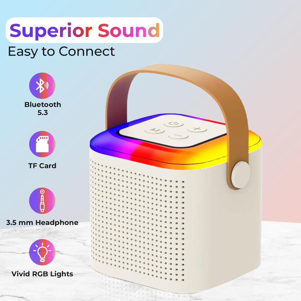 Kroko Series Mini Bluetooth Wireless Karaoke Speaker with 2 Mics, 8Hrs Playtime