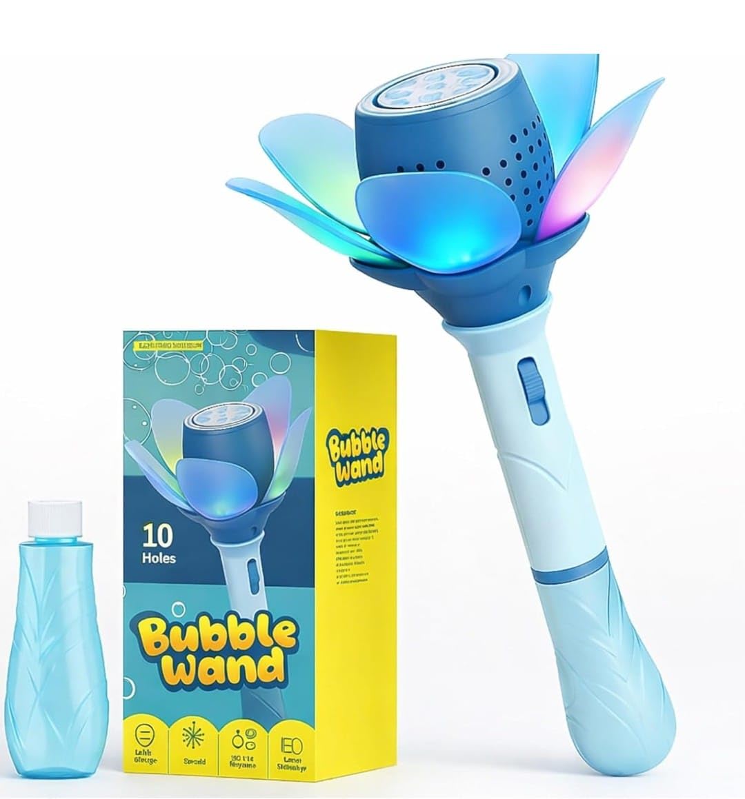 Electric Bubble Maker Toy| Automatic 10-Hole Bubble Blower with Colorful LED Lights | Bubble Machine, Wedding & Outdoor Play