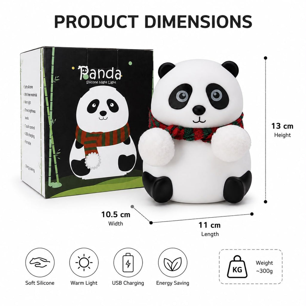 Panda Touch Silicone Lamp Rechargeable Multicolor Night Light