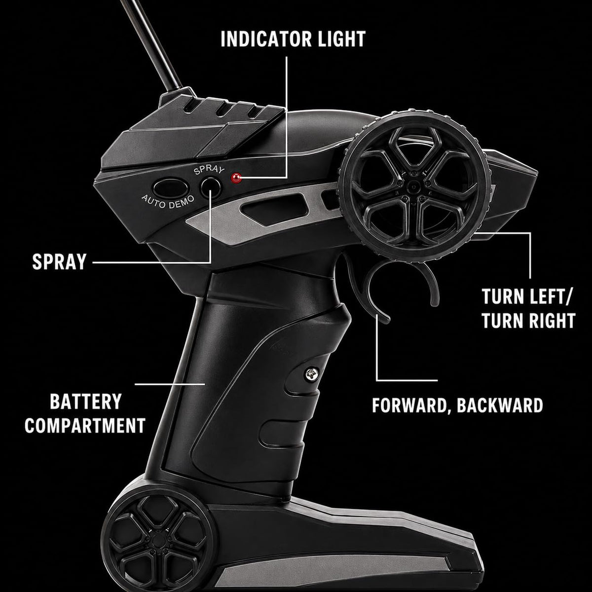 RC Stunt Racing Car with Gesture Watch Control, Mist Spray | 360° Rotating Action