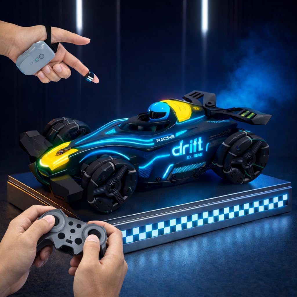 Remote Control Drift Stunt Car Toy | 4x4 RC Car | High Speed Racing Car | Omni-Directional Wheels | 360° Rotation | Double Sided Driving | RGB Lights Music