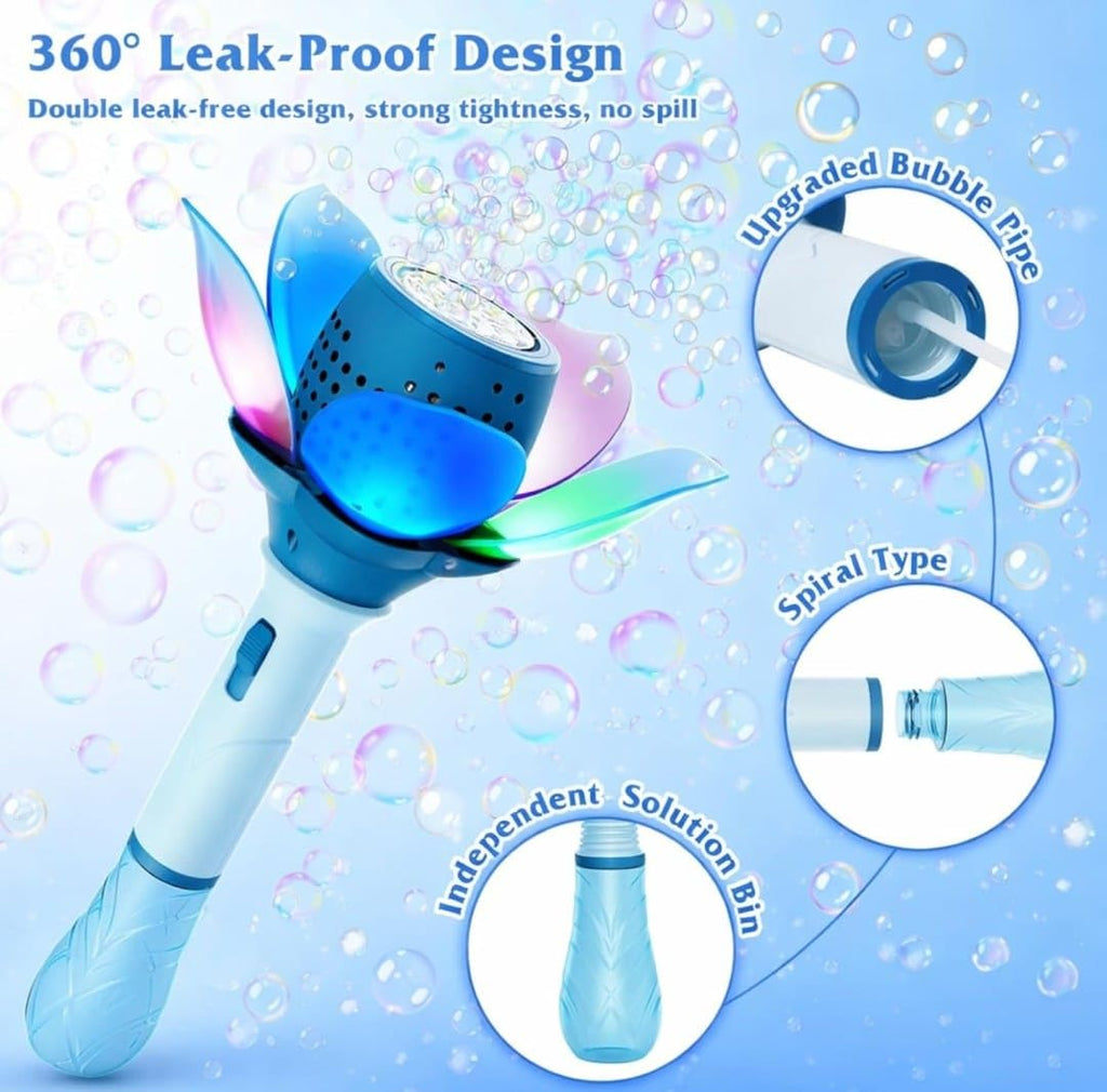 Electric Bubble Maker Toy| Automatic 10-Hole Bubble Blower with Colorful LED Lights | Bubble Machine, Wedding & Outdoor Play