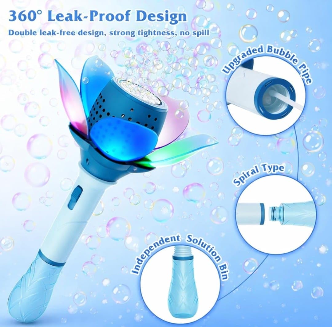 Electric Bubble Maker Toy| Automatic 10-Hole Bubble Blower with Colorful LED Lights | Bubble Machine, Wedding & Outdoor Play