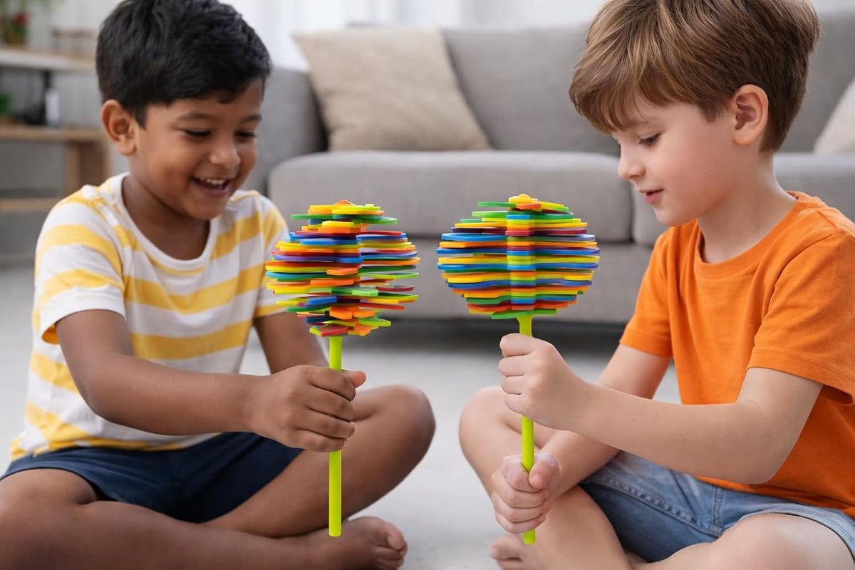 Candy Flower Spinner for Kids (Pack of 2), Multicolor Fidget Lollipop, Mini Stress Relief Toy