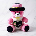 Teddy Bear Plush Toy with Hat and Love Heart (45cm) | Valentine's Theme, Soft Velvet Fabric