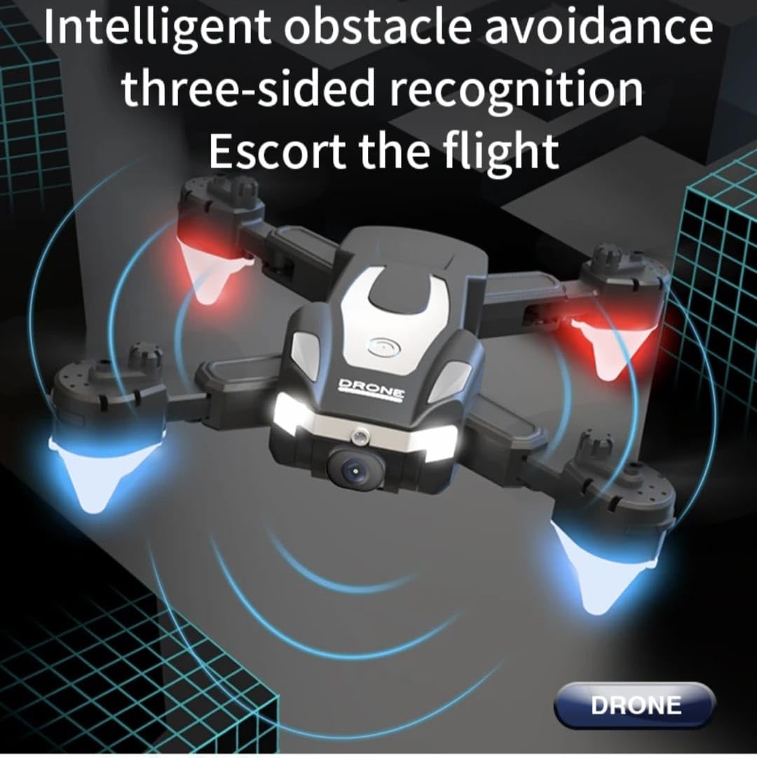J2 Drone with 4K HD Camera | 360° Rotation Foldable Drone | 110° Wide-Angle Lens | 45° Adjustable Camera | LED Lights | Altitude Hold | App & Remote