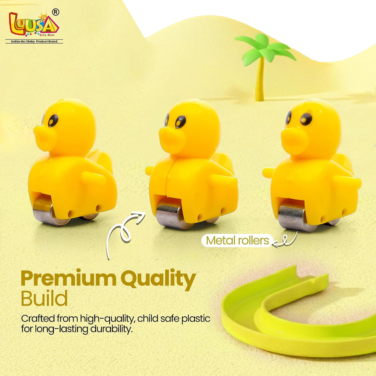Luusa® Duck Slide Toy with LED Lights & Music | Electric Climbing Duck Track Toy | Educational Musical Slide Game for Kids