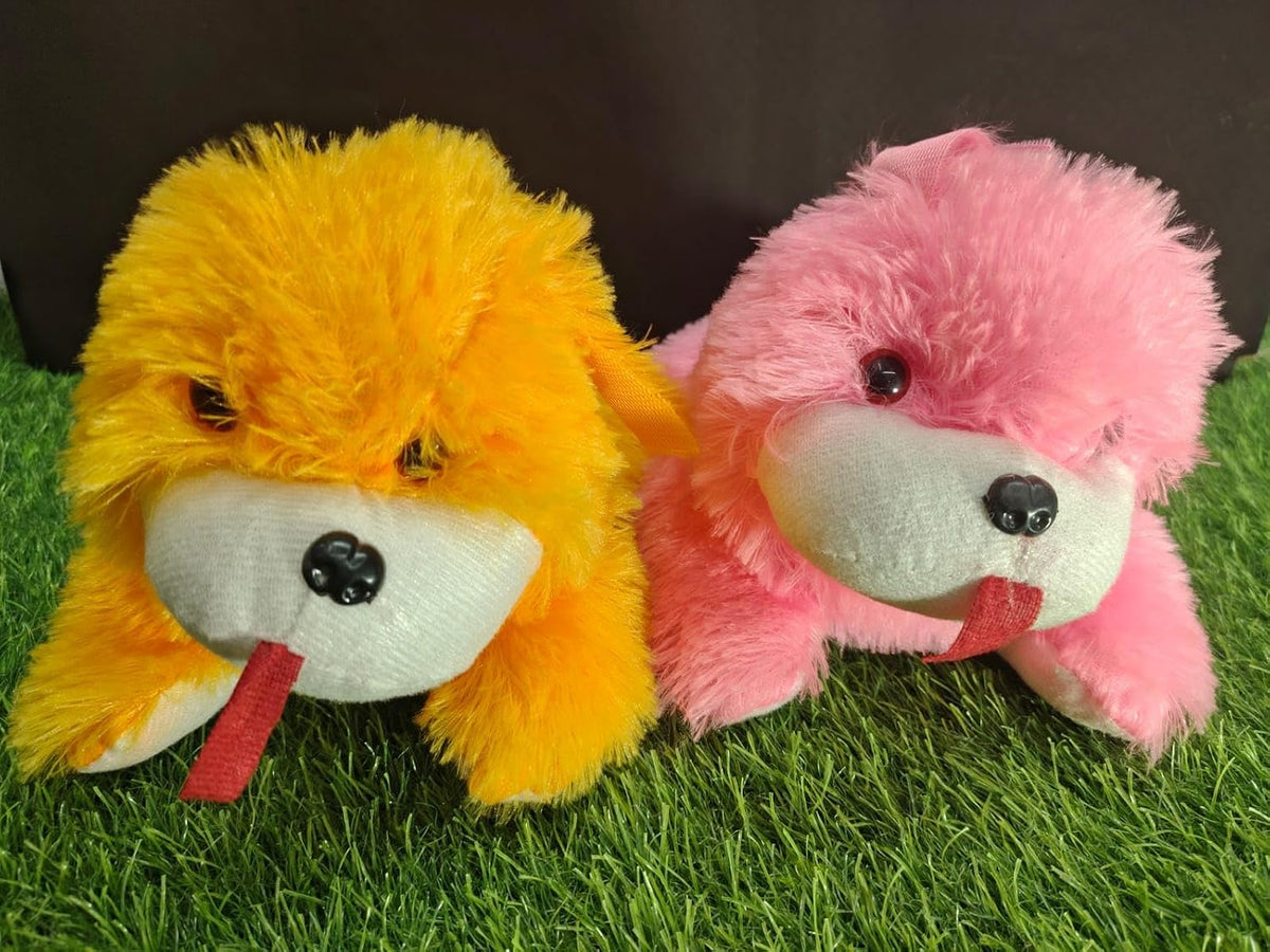 Mini Furry Dog Soft Toy, Pack of 2, Cute Stuffed Plush Puppy for Kids