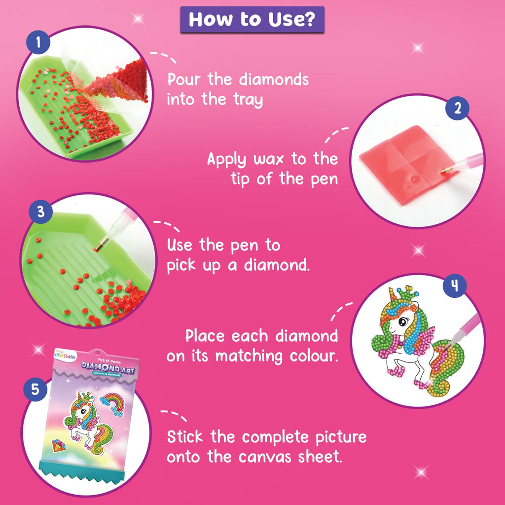 Premium Pick N Paste Diamond Painting Art Kit, DIY Gem Painting &Sticker Craft Kit