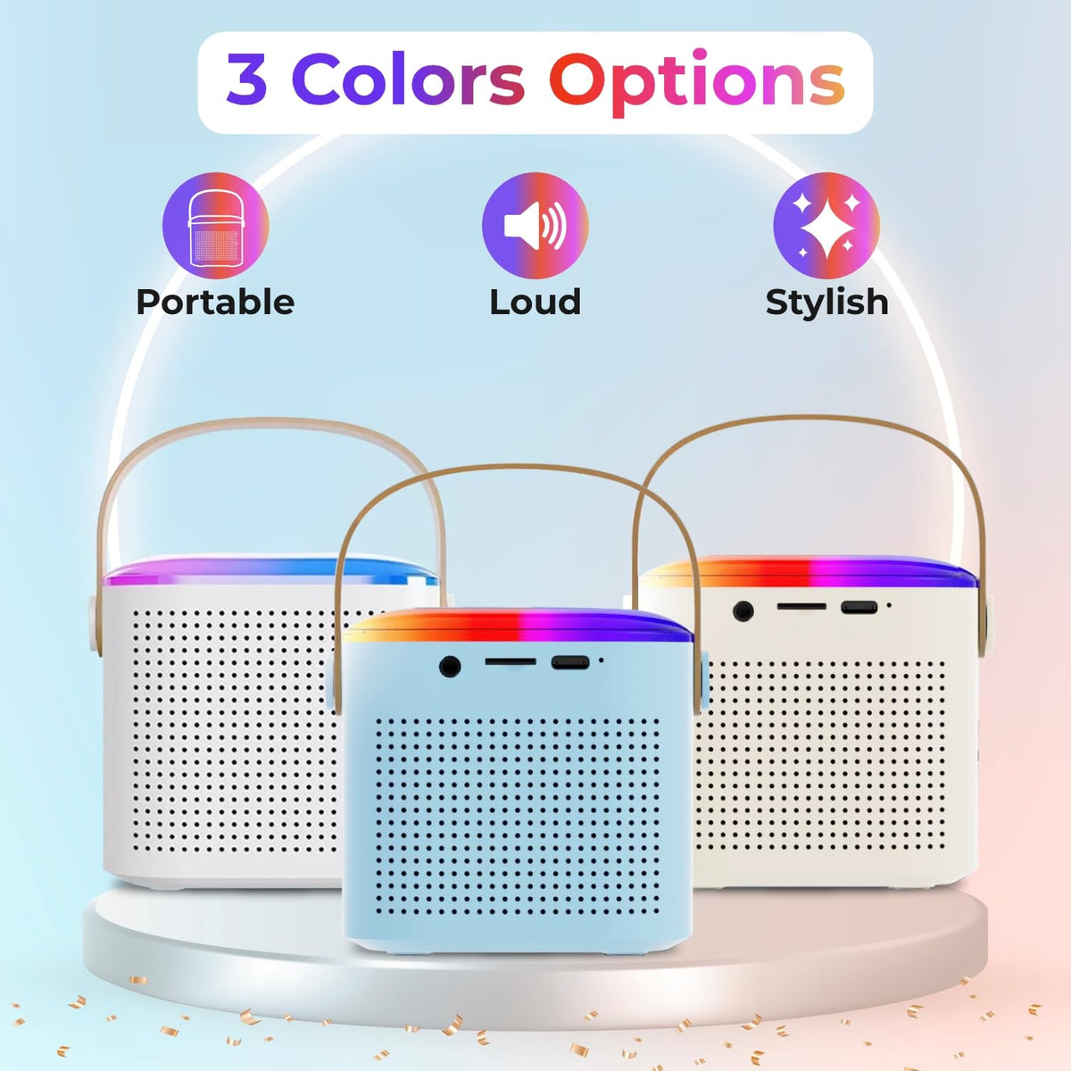 Kroko Series Mini Bluetooth Wireless Karaoke Speaker with 2 Mics, 8Hrs Playtime
