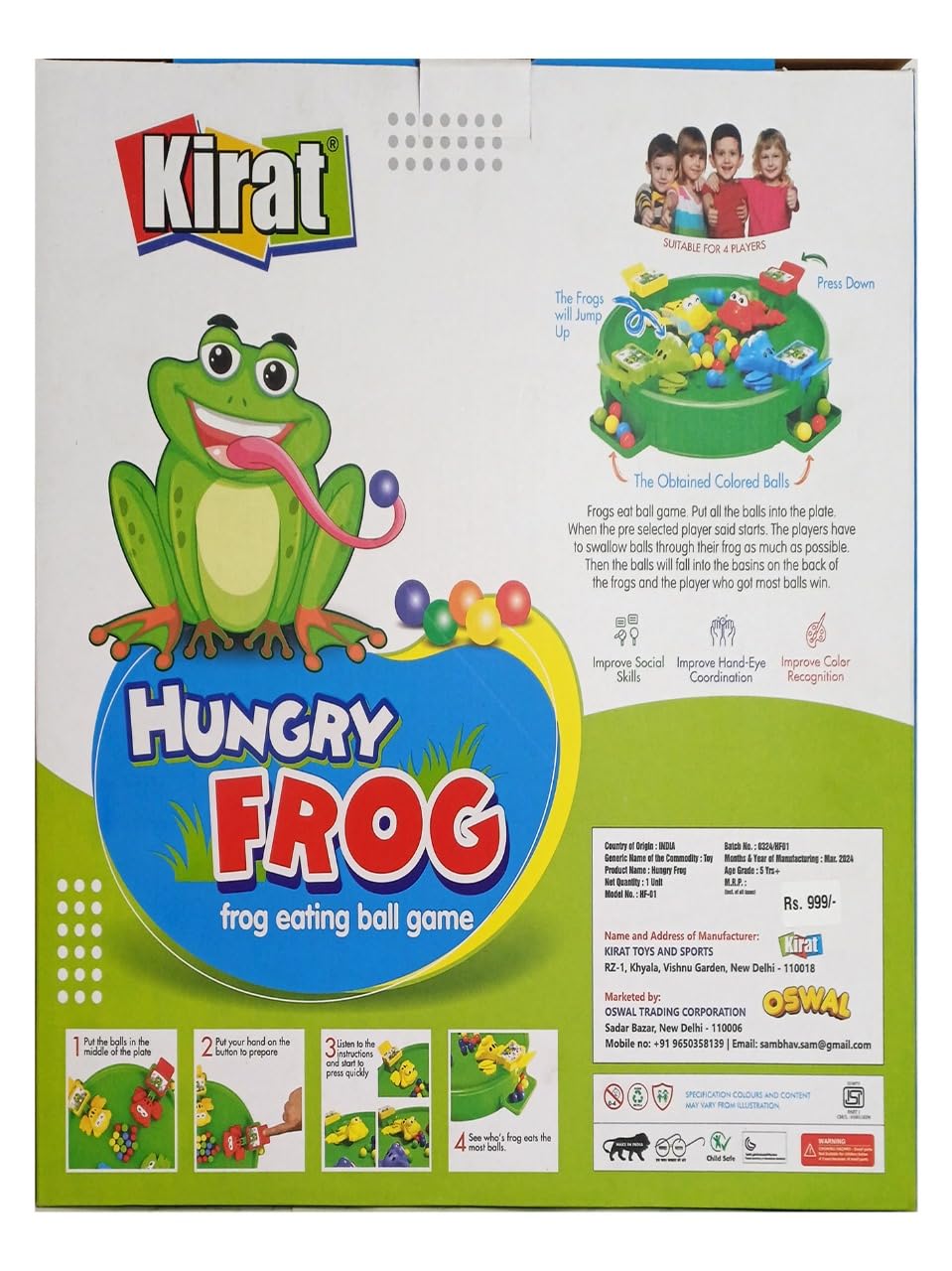 Hungry Frog's Eat Beans Game | 4 Players | Multiplayer Game | Borad Game