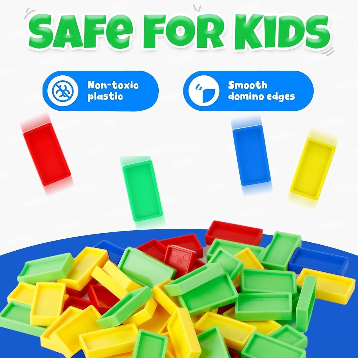 Domino Train Set with 40 Colourful Blocks - Kids Auto-Laying Domino Toy Train with Light and Sound, Screen-Free Educational Play