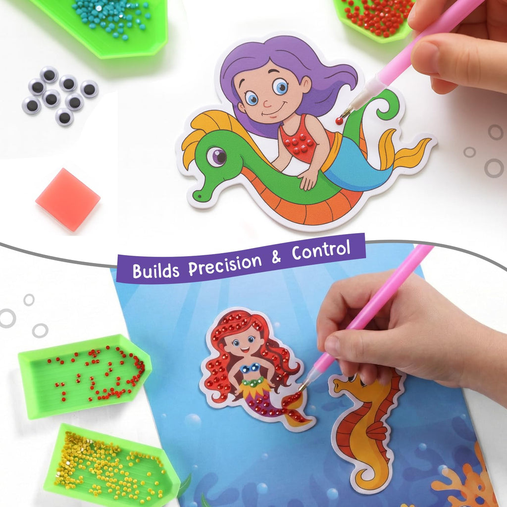 Premium Pick N Paste Diamond Painting Art Kit, DIY Gem Painting &Sticker Craft Kit