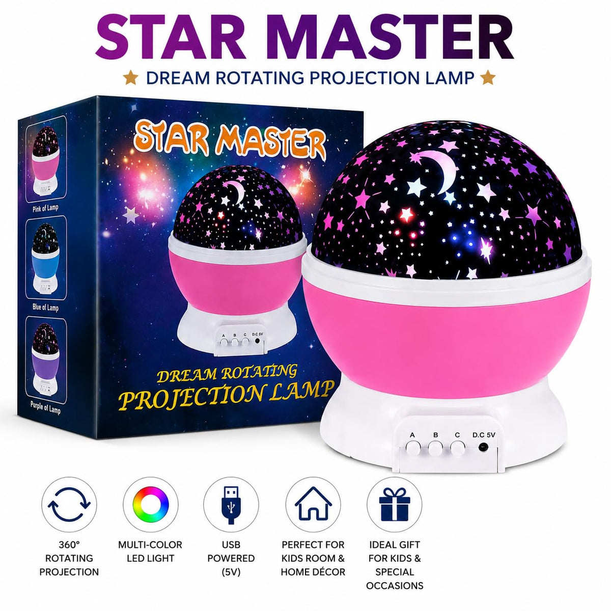 Star Master Dream Rotating Projection Lamp