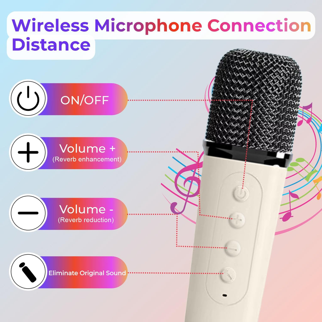 Kroko Series Mini Bluetooth Wireless Karaoke Speaker with 2 Mics, 8Hrs Playtime