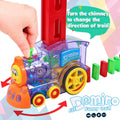 Domino Train Set with 40 Colourful Blocks - Kids Auto-Laying Domino Toy Train with Light and Sound, Screen-Free Educational Play
