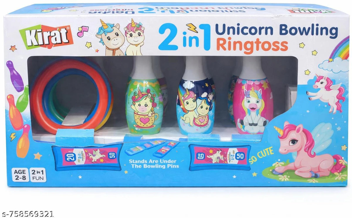 Unicorn ring toss Sports Bowling Set