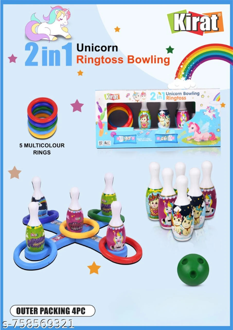 Unicorn ring toss Sports Bowling Set