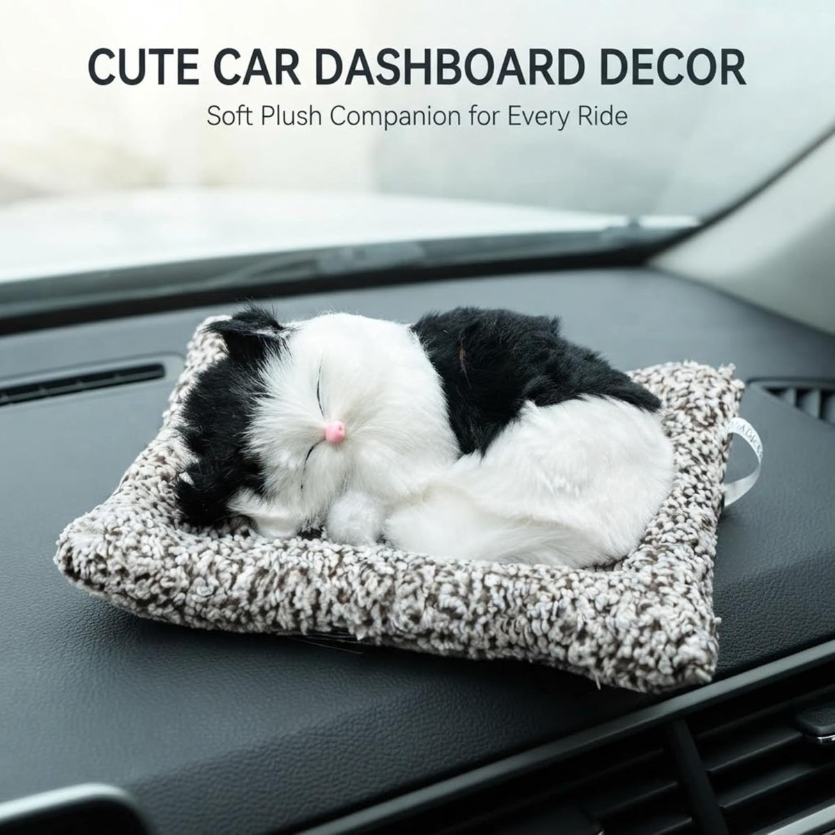 Musical Sleeping Cat Plush Pillow for Kids | Soft Stuffed Animal Cushion Toy with Music
