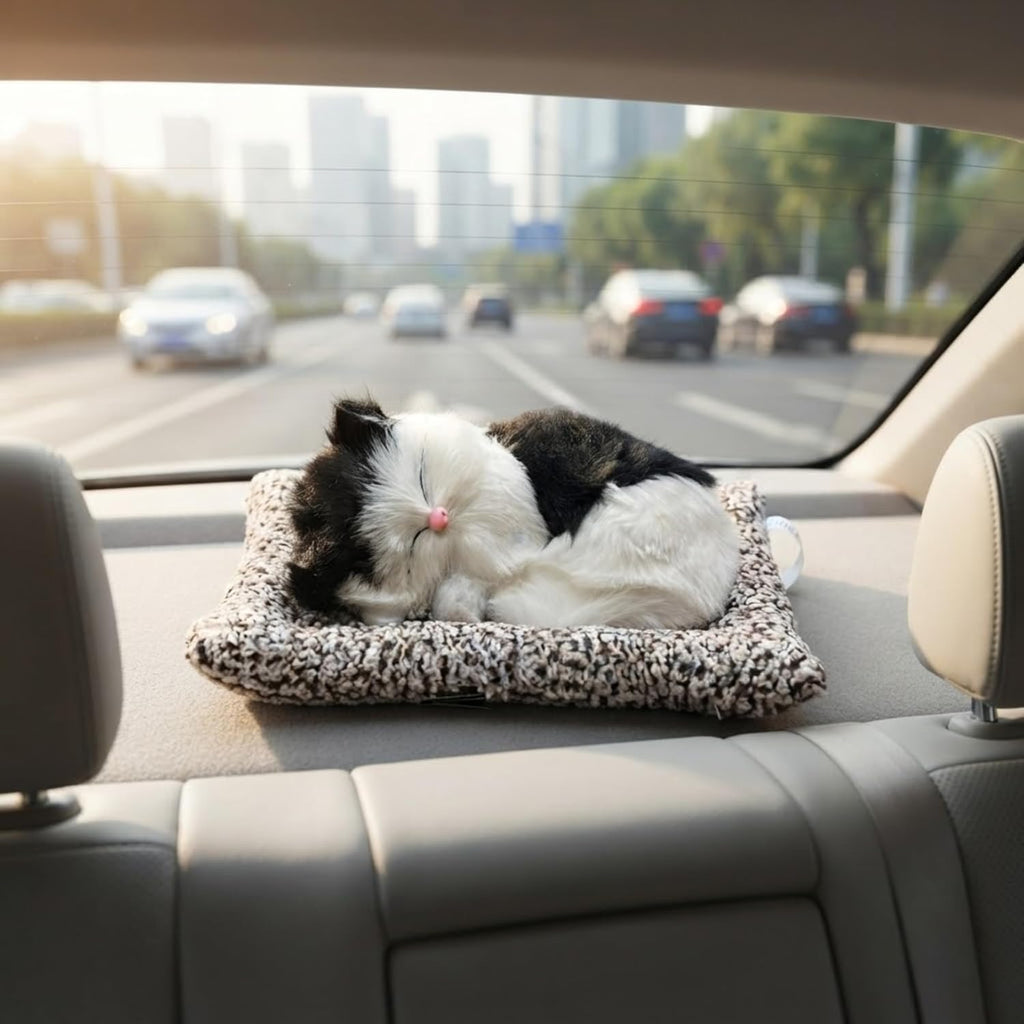 Musical Sleeping Cat Plush Pillow for Kids | Soft Stuffed Animal Cushion Toy with Music