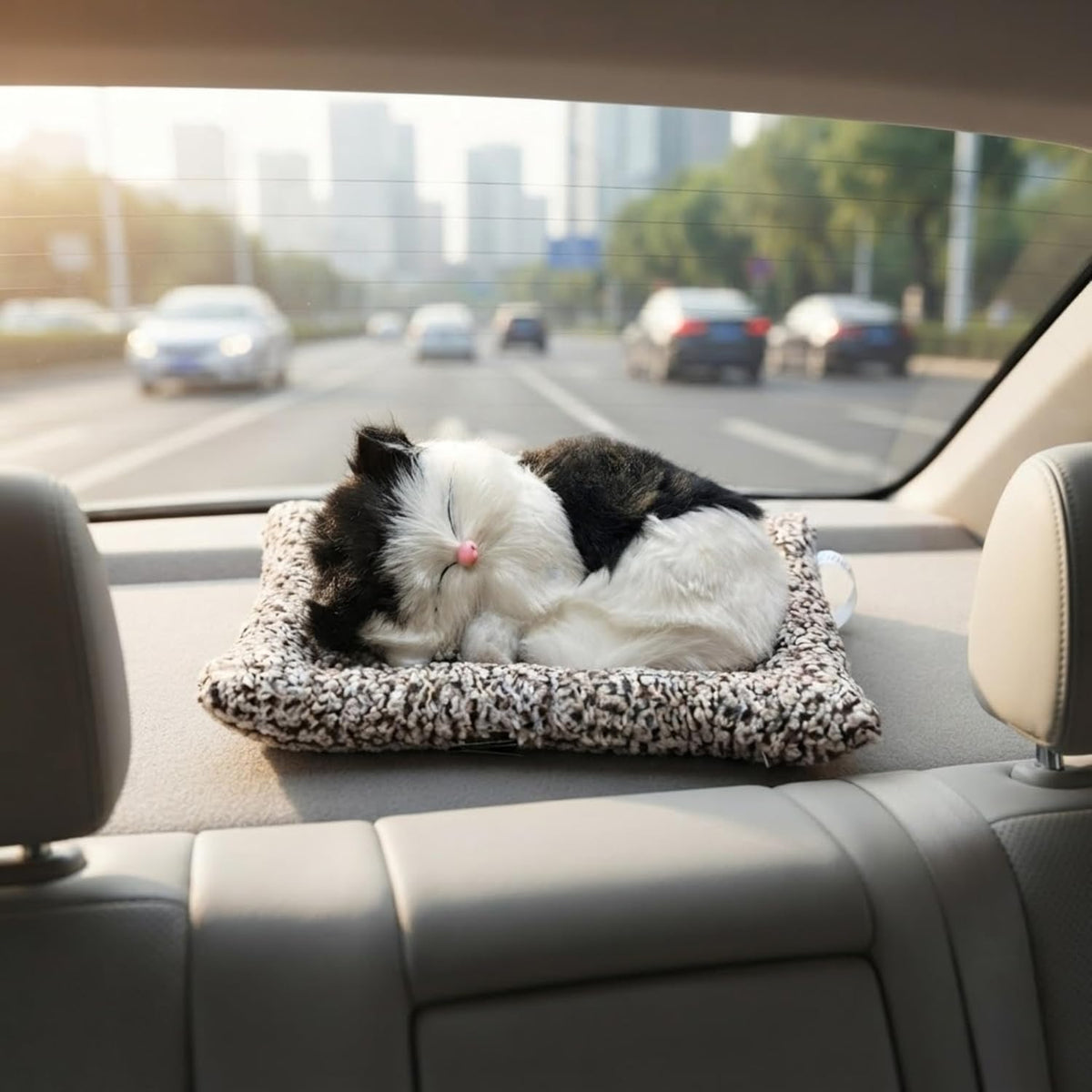 Musical Sleeping Cat Plush Pillow for Kids | Soft Stuffed Animal Cushion Toy with Music