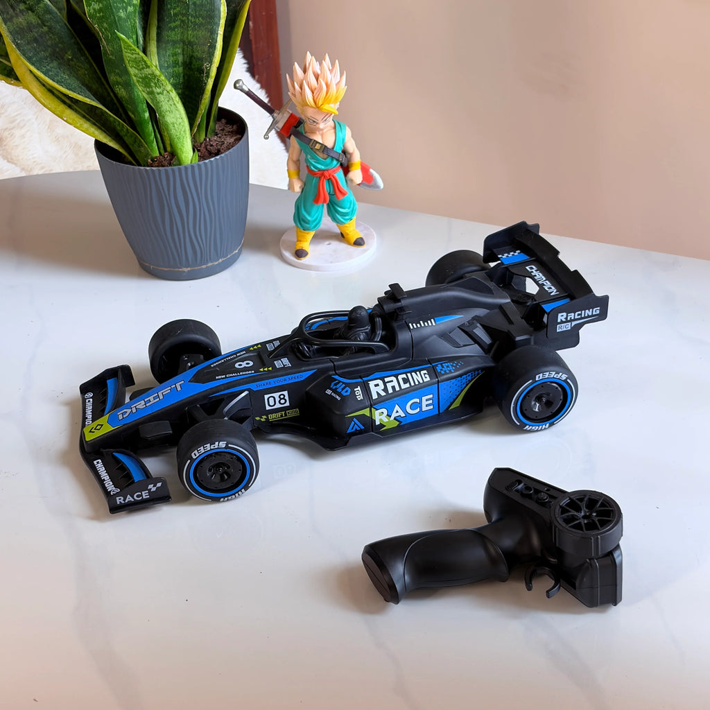 Formula F1 RC Racing Drift Car for Kids & Adult | Hobby grade Remote (100+ ft Range) | Mist Smoke Effect | LED Lights | Rechargeable Battery | Multi-Direction Control |