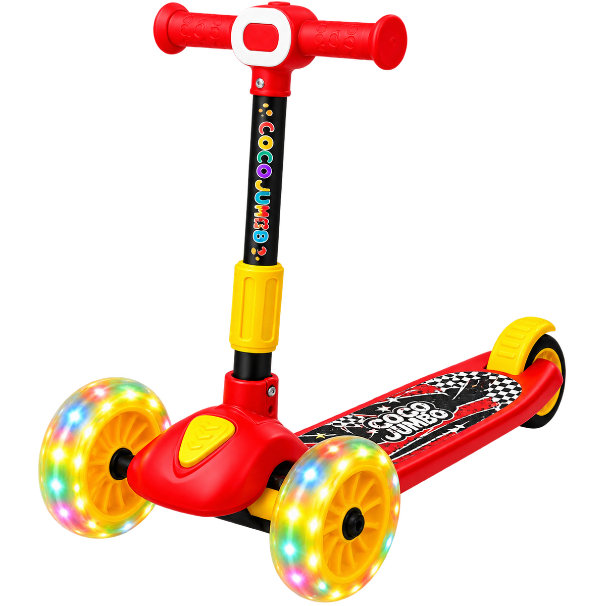 Coco Jumbo 3-Wheel Kids Scooter with LED Flash Wheels, Music & Adjustable Handlebar