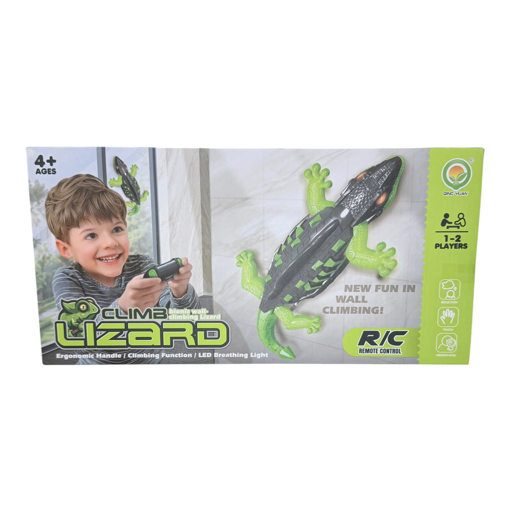 Remote Control Wall Climbing Lizard | Rechargeable RC Lizard, LED Lights, Anti Gravity Wall Crawling, Climbs Walls Ceiling & Floors, USB Charging