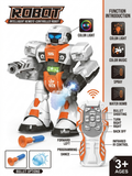 RC Robot Toy | 2.4GHz Remote Control | Mist Spray, Soft Foam Projectile Launcher & LED Lights