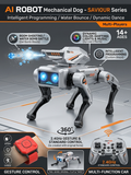 RC Robot Dog Toy for Kids | Remote Control Walking Robotic Puppy with LED Eyes, Water Spray Mist, Stunt Action, Rechargeable Battery & Smart Wireless Controller