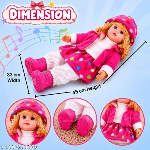 Musical Baby Doll Toy for Kids - Soft Plush Talking & Singing with Touch Sensor